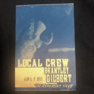 Local Crew Brantley Gilbert Devil Don’t Sleep Stagehand Working Backstage Pass